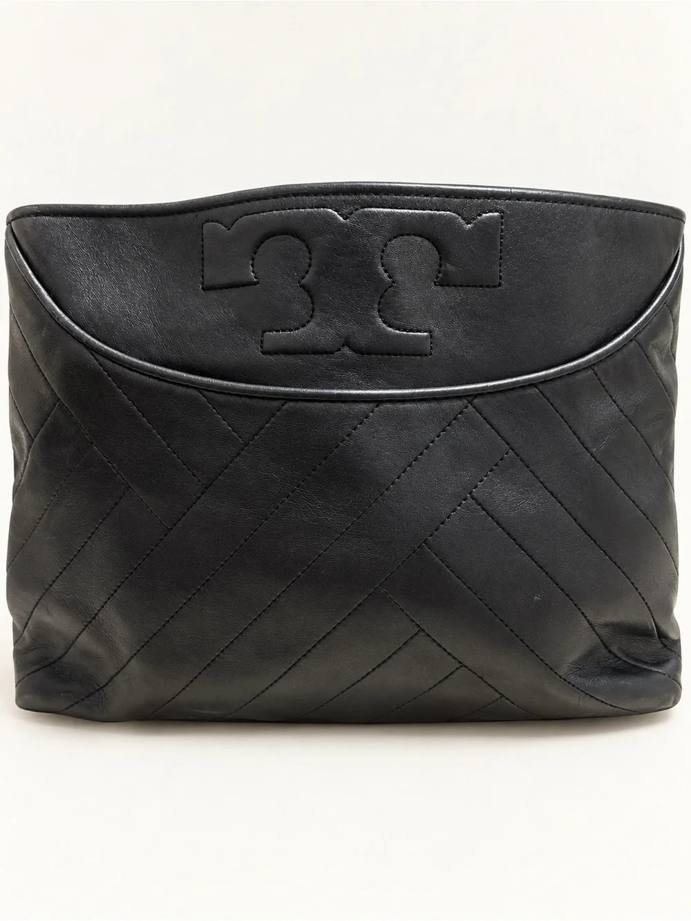 Tory Burch Black Quilted Leather Shoulder Bag with Gold Chain Strap